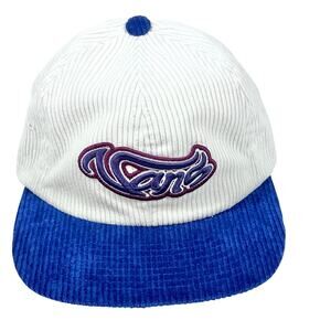 Vans Off The Wall Yupoong Embroidered Logo White Blue Curdory Strapback Hat Cap